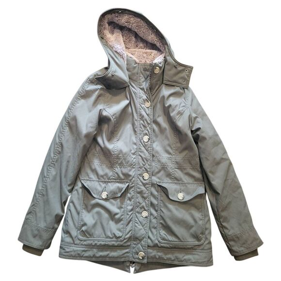 Hollister Jackets & Blazers - Hollister Coat Women's XS Olive Green Parka Faux Fur Lined Hooded Winter
